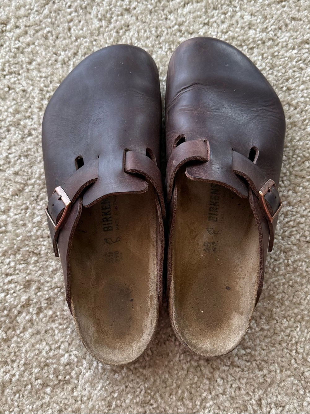 Birkenstock Boston Clog Habana Brown Oiled Leather EU 45 US 12 Sandals
